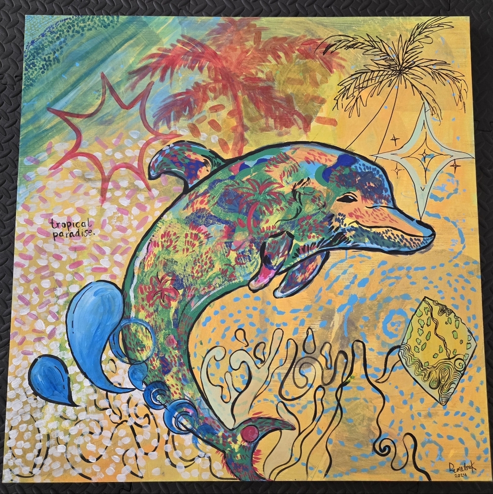 Tropical bahama canvas painting